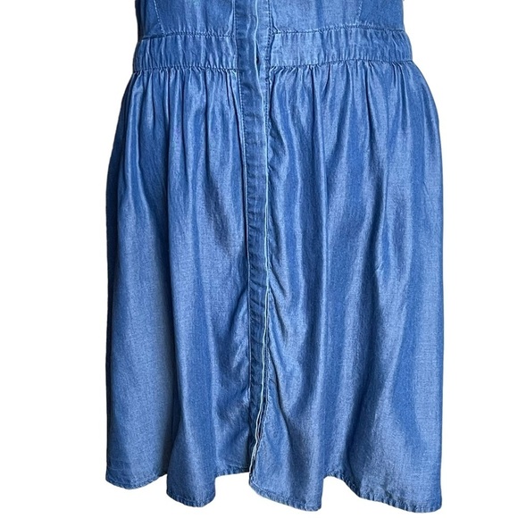 Signature Studio Women’s Halter Neck Button Front Dress Size L Chambray Blue - Picture 3 of 8